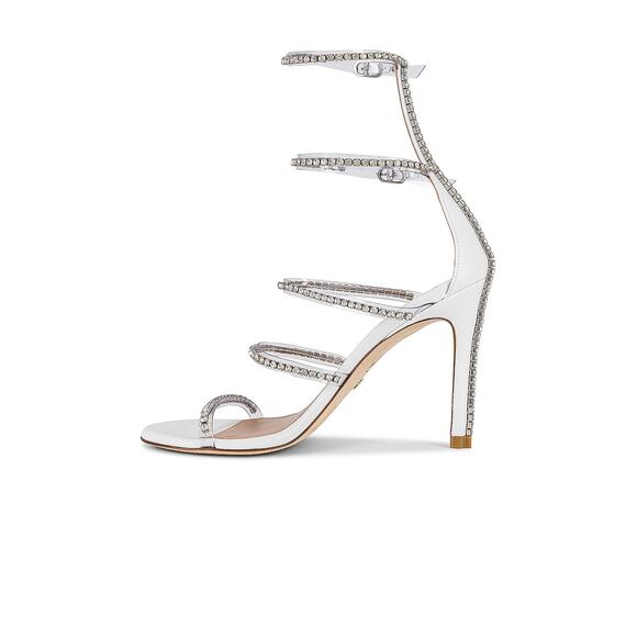 Stuart Weitzman Nudistglam 100 Gladiator Stiletto Heeled Sandal Clear Size 8 - Picture 5 of 15